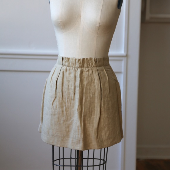 J. Crew Dresses & Skirts - J Crew Linen Skirt with Pockets and Pleated Front